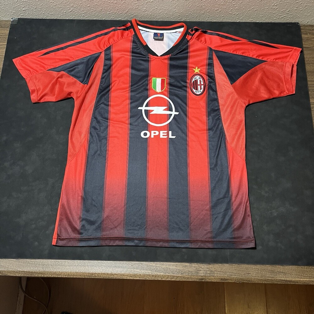 AC Milan Italy Jersey Made in Italy Striped 2000s Y2k Kit MAGLIA Vintage Soccer